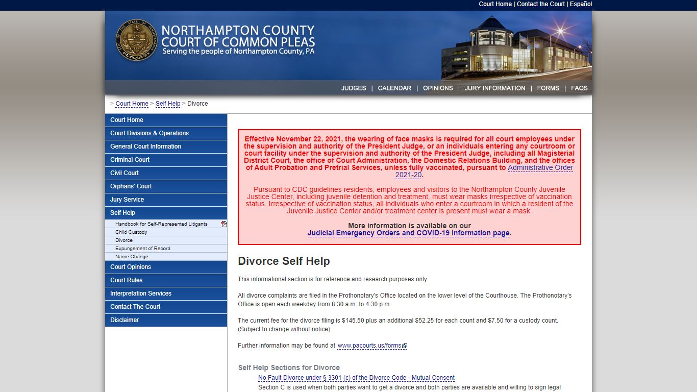 Divorce Self Help :: Northampton County Court of Common Pleas